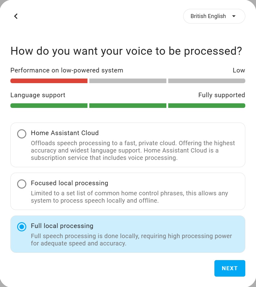 Home Assistant - Full local processing