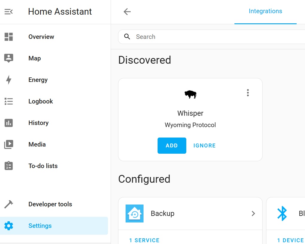 Home Assistant - add Whisper