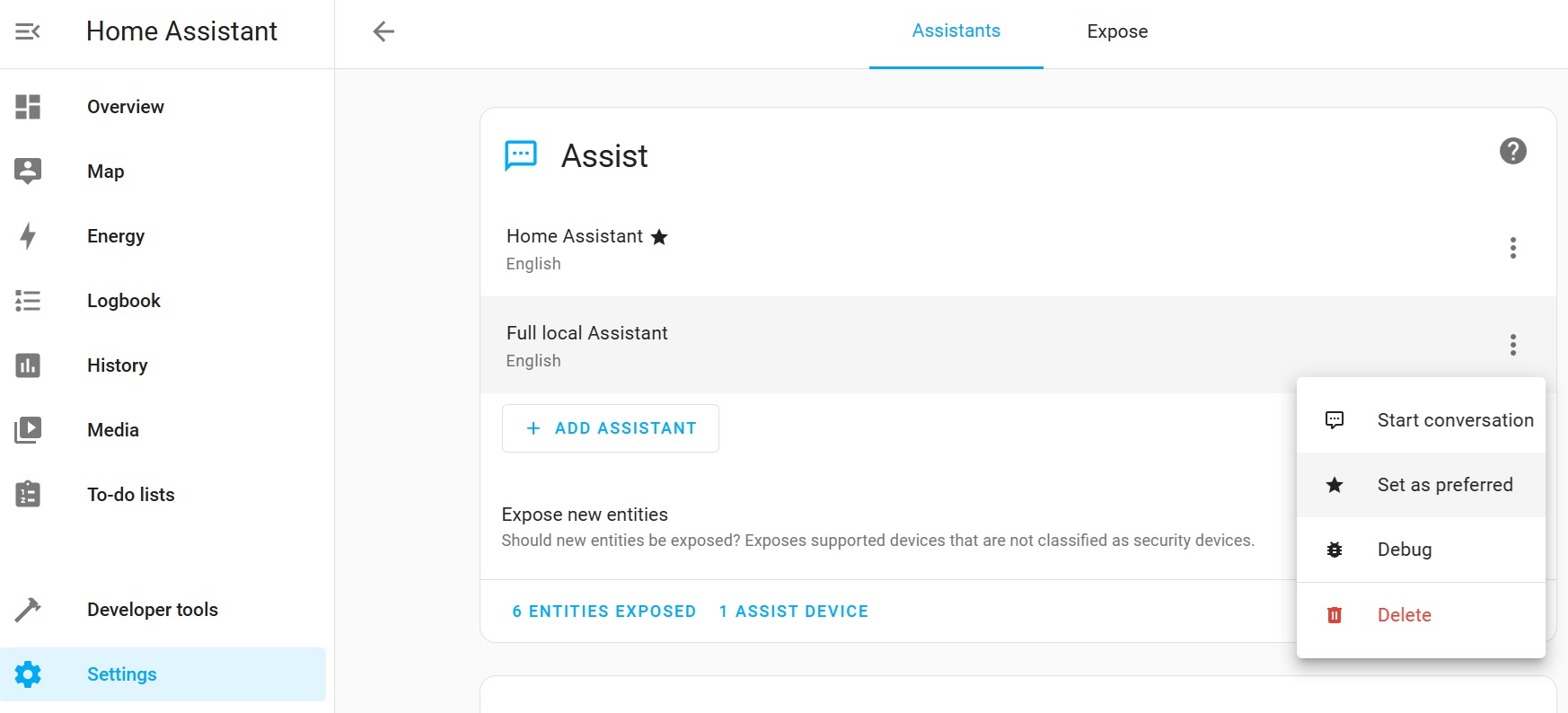 Home Assistant - set preferred voice assistant